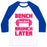 Virgin Teez  Baseball Tee Unisex Classic Baseball Tee / x-small / White/Blue BENCH NOW, BRUNCH LATER UNISEX CLASSIC BASEBALL TEE