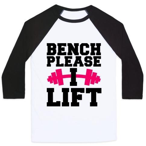 Virgin Teez  Baseball Tee Unisex Classic Baseball Tee / x-small / White/Black BENCH PLEASE, I LIFT UNISEX CLASSIC BASEBALL TEE