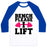Virgin Teez  Baseball Tee Unisex Classic Baseball Tee / x-small / White/Blue BENCH PLEASE, I LIFT UNISEX CLASSIC BASEBALL TEE
