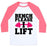 Virgin Teez  Baseball Tee Unisex Classic Baseball Tee / x-small / White/Neon Pink BENCH PLEASE, I LIFT UNISEX CLASSIC BASEBALL TEE