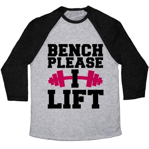 Virgin Teez  Baseball Tee Unisex Tri-Blend Baseball Tee / small / Athletic Gray / Black BENCH PLEASE, I LIFT UNISEX TRI-BLEND BASEBALL TEE