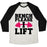 Virgin Teez  Baseball Tee Unisex Tri-Blend Baseball Tee / small / Oatmeal / Black BENCH PLEASE, I LIFT UNISEX TRI-BLEND BASEBALL TEE