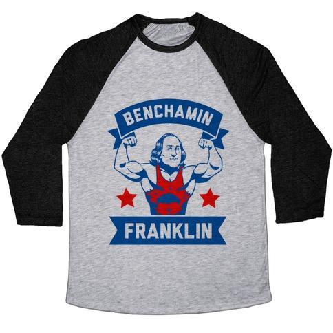Virgin Teez  Baseball Tee Unisex Tri-Blend Baseball Tee / small / Athletic Gray / Black BENCHAMIN FRANKLIN UNISEX TRI-BLEND BASEBALL TEE