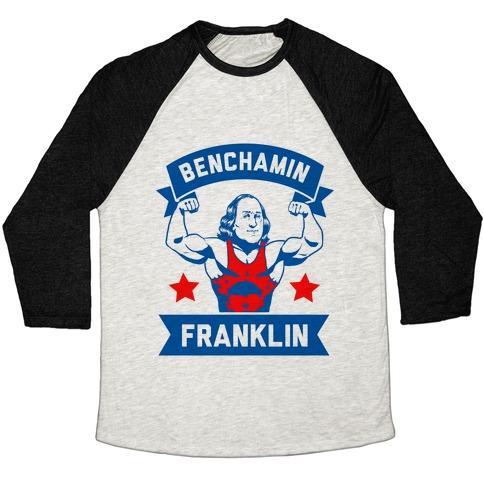 Virgin Teez  Baseball Tee Unisex Tri-Blend Baseball Tee / small / Oatmeal / Black BENCHAMIN FRANKLIN UNISEX TRI-BLEND BASEBALL TEE