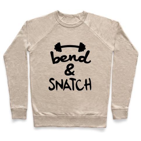 Virgin Teez  Pullover Crewneck Sweatshirt / x-small / Heathered Oatmeal BEND AND SNATCH CREWNECK SWEATSHIRT