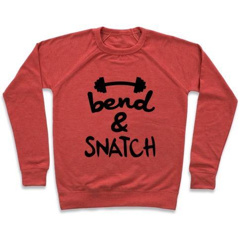Virgin Teez  Pullover Crewneck Sweatshirt / x-small / Heathered Red BEND AND SNATCH CREWNECK SWEATSHIRT