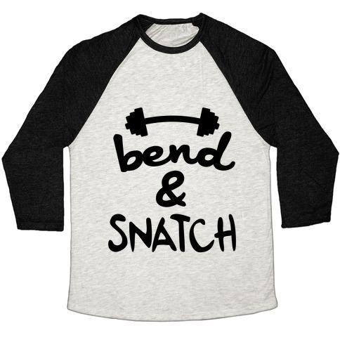 Virgin Teez  Baseball Tee Unisex Tri-Blend Baseball Tee / small / Oatmeal / Black BEND AND SNATCH UNISEX TRI-BLEND BASEBALL TEE