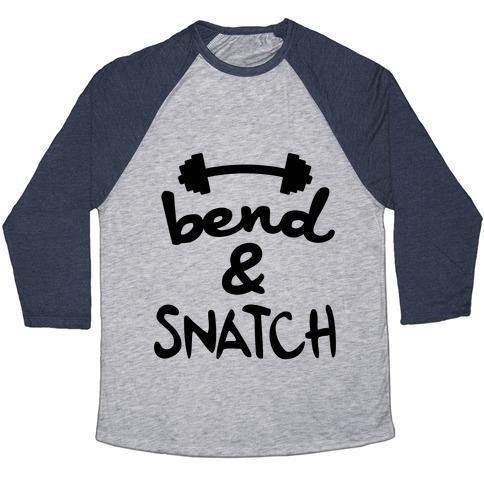 Virgin Teez  Baseball Tee Unisex Tri-Blend Baseball Tee / small / Athletic Gray / Navy BEND AND SNATCH UNISEX TRI-BLEND BASEBALL TEE