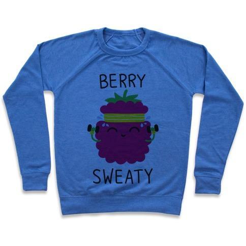 Virgin Teez  Pullover Crewneck Sweatshirt / x-small / Heathered Blue BERRY SWEATY CREWNECK SWEATSHIRT