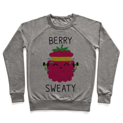 Virgin Teez  Pullover Crewneck Sweatshirt / x-small / Heathered Gray BERRY SWEATY CREWNECK SWEATSHIRT