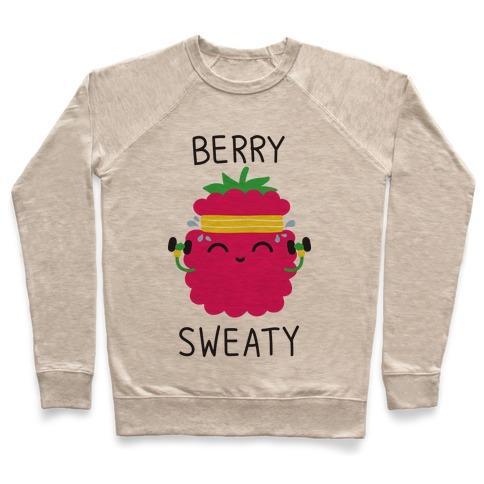 Virgin Teez  Pullover Crewneck Sweatshirt / x-small / Heathered Oatmeal BERRY SWEATY CREWNECK SWEATSHIRT