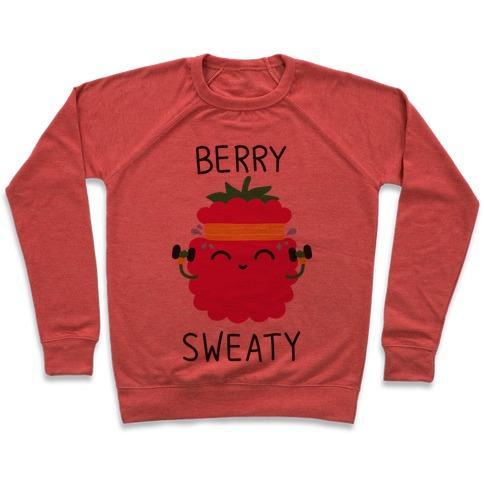 Virgin Teez  Pullover Crewneck Sweatshirt / x-small / Heathered Red BERRY SWEATY CREWNECK SWEATSHIRT