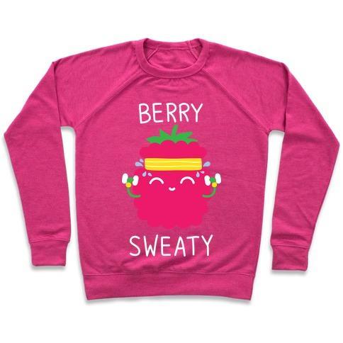 Virgin Teez  Pullover Crewneck Sweatshirt / x-small / Deep Pink BERRY SWEATY CREWNECK SWEATSHIRT