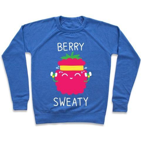 Virgin Teez  Pullover Crewneck Sweatshirt / x-small / Heathered Blue BERRY SWEATY CREWNECK SWEATSHIRT