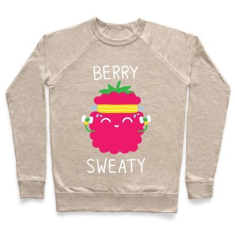 Virgin Teez  Pullover Crewneck Sweatshirt / x-small / Heathered Oatmeal BERRY SWEATY CREWNECK SWEATSHIRT