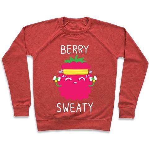 Virgin Teez  Pullover Crewneck Sweatshirt / x-small / Heathered Red BERRY SWEATY CREWNECK SWEATSHIRT