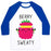 Virgin Teez  Baseball Tee Unisex Classic Baseball Tee / x-small / White/Blue BERRY SWEATY UNISEX CLASSIC BASEBALL TEE
