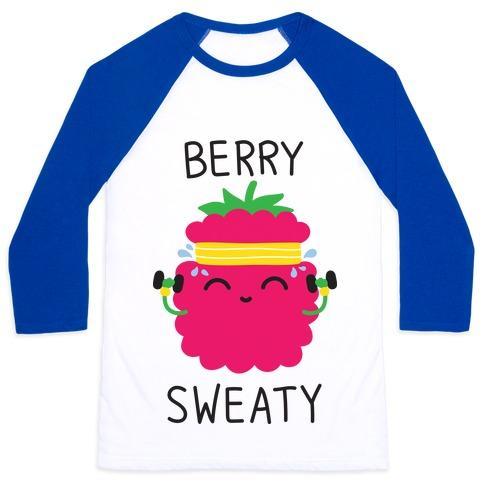 Virgin Teez  Baseball Tee Unisex Classic Baseball Tee / x-small / White/Blue BERRY SWEATY UNISEX CLASSIC BASEBALL TEE