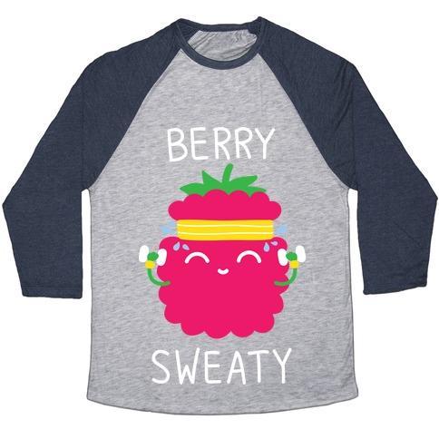 Virgin Teez  Baseball Tee Unisex Tri-Blend Baseball Tee / small / Athletic Gray / Navy BERRY SWEATY UNISEX TRI-BLEND BASEBALL TEE