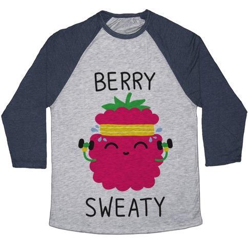 Virgin Teez  Baseball Tee Unisex Tri-Blend Baseball Tee / small / Athletic Gray / Navy BERRY SWEATY UNISEX TRI-BLEND BASEBALL TEE