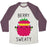Virgin Teez  Baseball Tee Unisex Tri-Blend Baseball Tee / small / Oatmeal / Maroon BERRY SWEATY UNISEX TRI-BLEND BASEBALL TEE