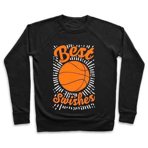 Virgin Teez  Pullover Crewneck Sweatshirt / x-small / Black BEST SWISHES CREWNECK SWEATSHIRT