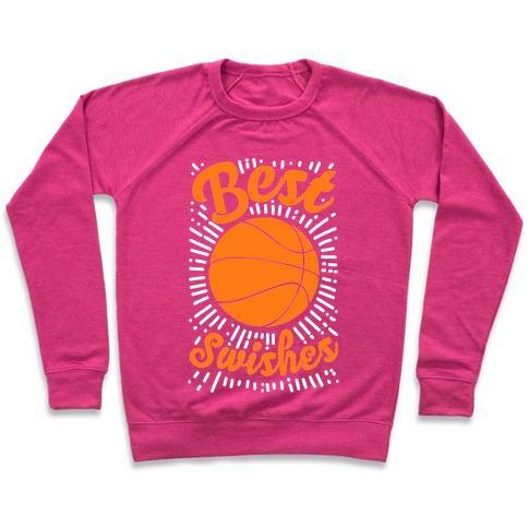 Virgin Teez  Pullover Crewneck Sweatshirt / x-small / Deep Pink BEST SWISHES CREWNECK SWEATSHIRT