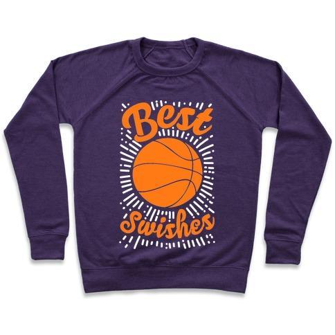Virgin Teez  Pullover Crewneck Sweatshirt / x-small / Purple BEST SWISHES CREWNECK SWEATSHIRT