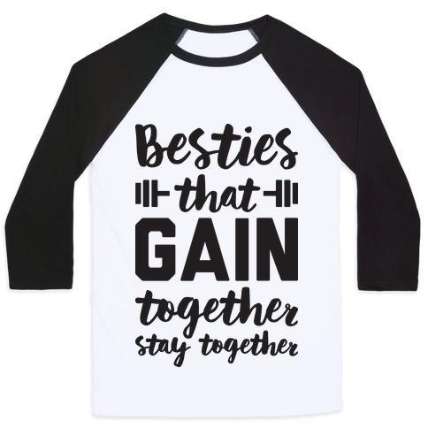 Virgin Teez  Baseball Tee Unisex Classic Baseball Tee / x-small / White/Black BESTIES THAT GAIN TOGETHER STAY TOGETHER UNISEX CLASSIC BASEBALL TEE