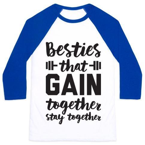 Virgin Teez  Baseball Tee Unisex Classic Baseball Tee / x-small / White/Blue BESTIES THAT GAIN TOGETHER STAY TOGETHER UNISEX CLASSIC BASEBALL TEE