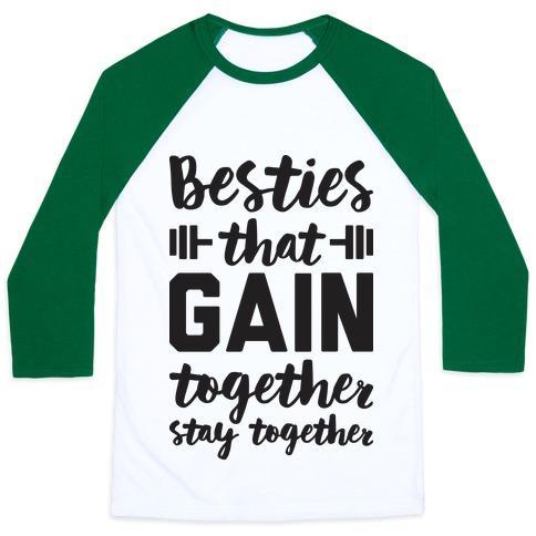 Virgin Teez  Baseball Tee Unisex Classic Baseball Tee / x-small / White/Dark Green BESTIES THAT GAIN TOGETHER STAY TOGETHER UNISEX CLASSIC BASEBALL TEE