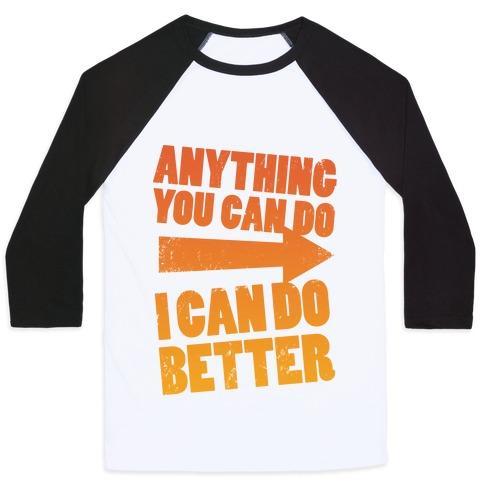Virgin Teez  Baseball Tee Unisex Classic Baseball Tee / x-small / White/Black BETTER THAN YOU (TRAINING PAIR, PART 1) UNISEX CLASSIC BASEBALL TEE