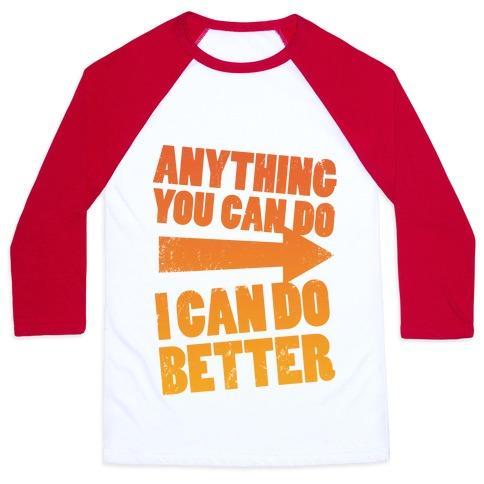 Virgin Teez  Baseball Tee Unisex Classic Baseball Tee / x-small / White/Red BETTER THAN YOU (TRAINING PAIR, PART 1) UNISEX CLASSIC BASEBALL TEE