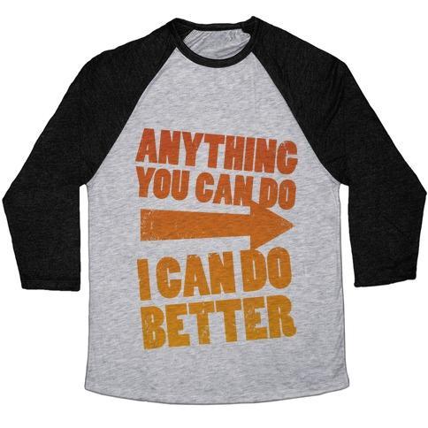 Virgin Teez  Baseball Tee Unisex Tri-Blend Baseball Tee / small / Athletic Gray / Black BETTER THAN YOU (TRAINING PAIR, PART 1) UNISEX TRI-BLEND BASEBALL TEE
