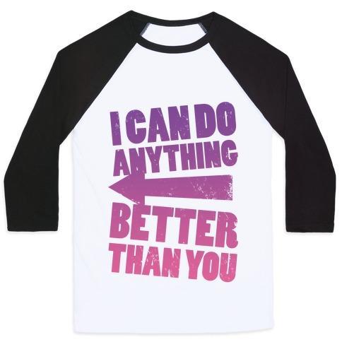 Virgin Teez  Baseball Tee Unisex Classic Baseball Tee / x-small / White/Black BETTER THAN YOU (TRAINING PAIR, PART 2) UNISEX CLASSIC BASEBALL TEE
