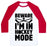 Virgin Teez  Baseball Tee Unisex Classic Baseball Tee / x-small / White/Red BEWARE I'M IN HOCKEY MODE UNISEX CLASSIC BASEBALL TEE