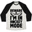 Virgin Teez  Baseball Tee Unisex Tri-Blend Baseball Tee / small / Oatmeal / Black BEWARE I'M IN HOCKEY MODE UNISEX TRI-BLEND BASEBALL TEE