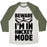 Virgin Teez  Baseball Tee Unisex Tri-Blend Baseball Tee / small / Oatmeal / Moss BEWARE I'M IN HOCKEY MODE UNISEX TRI-BLEND BASEBALL TEE