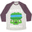 Virgin Teez  Baseball Tee Unisex Tri-Blend Baseball Tee / small / Oatmeal / Maroon BICEPS AND BROCCOLI UNISEX TRI-BLEND BASEBALL TEE