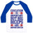 Virgin Teez  Baseball Tee Unisex Classic Baseball Tee / x-small / White/Blue BIG BICEPS ARE IMPORTANTER UNISEX CLASSIC BASEBALL TEE