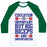 Virgin Teez  Baseball Tee Unisex Classic Baseball Tee / x-small / White/Dark Green BIG BICEPS ARE IMPORTANTER UNISEX CLASSIC BASEBALL TEE
