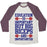 Virgin Teez  Baseball Tee Unisex Tri-Blend Baseball Tee / small / Oatmeal / Maroon BIG BICEPS ARE IMPORTANTER UNISEX TRI-BLEND BASEBALL TEE