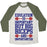 Virgin Teez  Baseball Tee Unisex Tri-Blend Baseball Tee / small / Oatmeal / Moss BIG BICEPS ARE IMPORTANTER UNISEX TRI-BLEND BASEBALL TEE