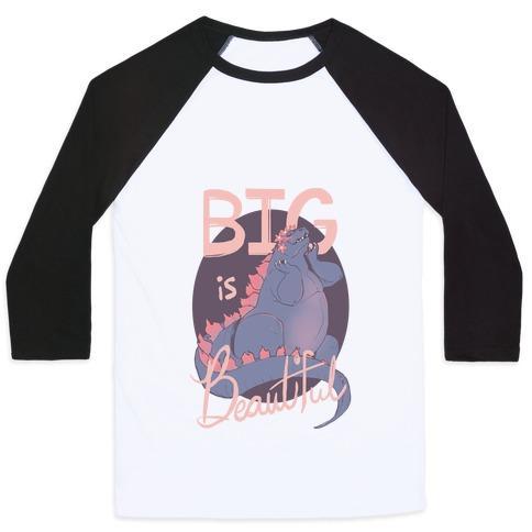 Virgin Teez  Baseball Tee Unisex Classic Baseball Tee / x-small / White/Black BIG IS BEAUTIFUL UNISEX CLASSIC BASEBALL TEE