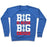Virgin Teez  Pullover Crewneck Sweatshirt / x-small / Heathered Blue BIG IS NEVER BIG ENOUGH CREWNECK SWEATSHIRT