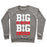 Virgin Teez  Pullover Crewneck Sweatshirt / x-small / Heathered Gray BIG IS NEVER BIG ENOUGH CREWNECK SWEATSHIRT