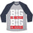 Virgin Teez  Baseball Tee Unisex Tri-Blend Baseball Tee / small / Athletic Gray / Navy BIG IS NEVER BIG ENOUGH UNISEX TRI-BLEND BASEBALL TEE