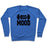 Virgin Teez  Pullover Crewneck Sweatshirt / x-small / Heathered Blue BIG MOOD WEIGHTS CREWNECK SWEATSHIRT