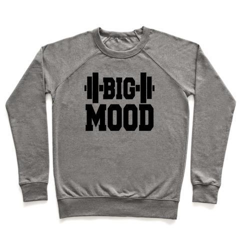 Virgin Teez  Pullover Crewneck Sweatshirt / x-small / Heathered Gray BIG MOOD WEIGHTS CREWNECK SWEATSHIRT