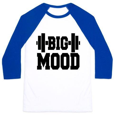 Virgin Teez  Baseball Tee Unisex Classic Baseball Tee / x-small / White/Blue BIG MOOD WEIGHTS UNISEX CLASSIC BASEBALL TEE